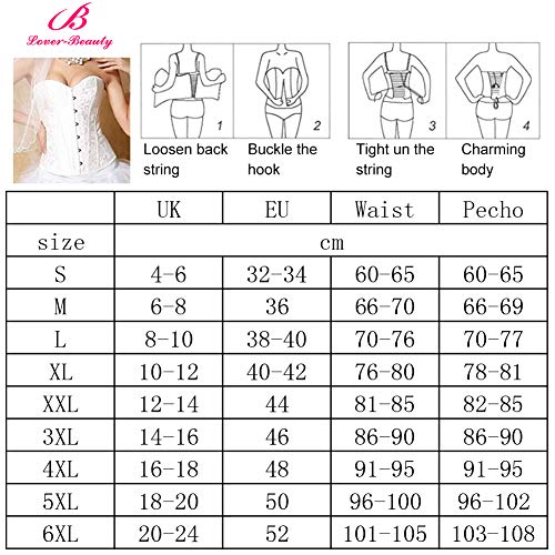Lover-Beauty Corsé Mujer Fiesta Encaje Vintage Elegante Ajustado Bustier Mujer Elegante Sexy S-6XL Corset para Boda Fiesta Carnaval y Halloween Bar