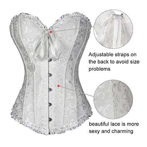 Lover-Beauty Corsé Mujer Fiesta Encaje Vintage Elegante Ajustado Bustier Mujer Elegante Sexy S-6XL Corset para Boda Fiesta Carnaval y Halloween Bar