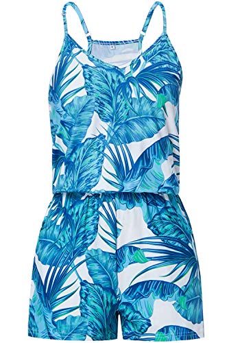 Loveternal Mono Mujer Jumpsuit Traje de Verano Deportivo Fiesta Playa Cuello V Sin Mangas Pantalones Jumpsuit Playsuit Cortos M