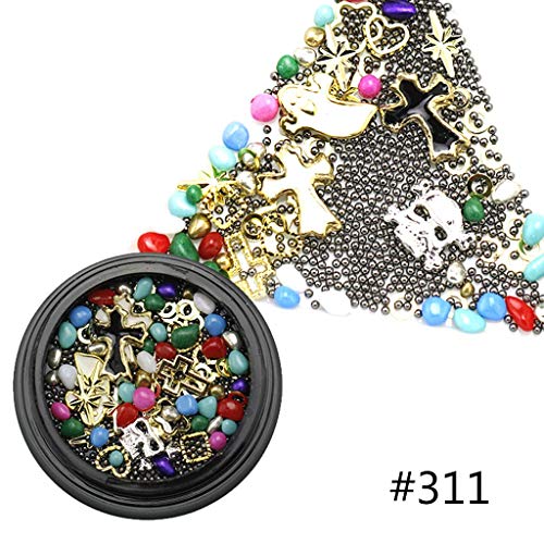 LQH Clavo de Navidad Faux uñas de Las Lentejuelas de Metal 3D Arte de Navidad decoración de Halloween (Size : 310)