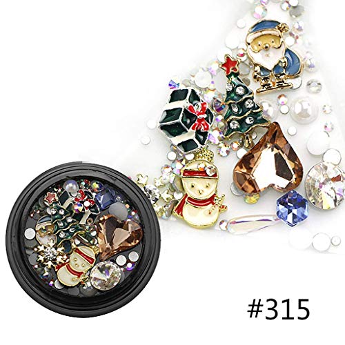 LQH Clavo de Navidad Faux uñas de Las Lentejuelas de Metal 3D Arte de Navidad decoración de Halloween (Size : 310)