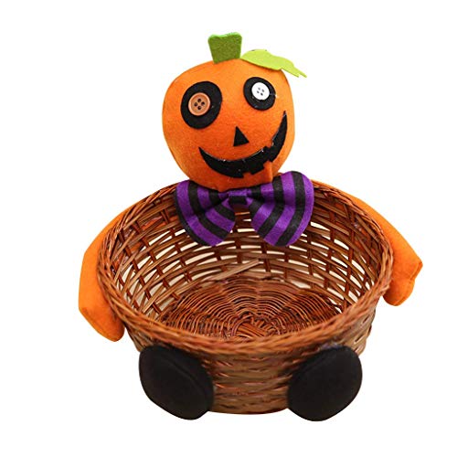 LQH Fantasma de la Bruja de Halloween de la muñeca del Caramelo de la Cesta del almacenaje de bambú Titular Snack-Cuenco Decoración (Size : D)