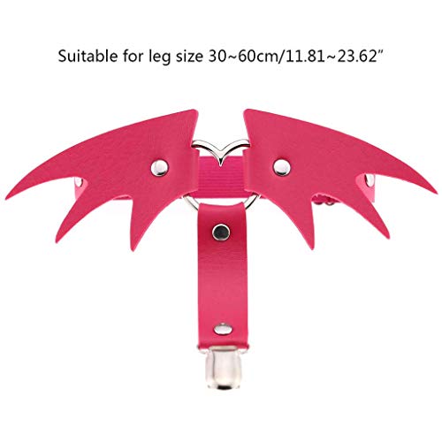 LQH Mujeres de Halloween Punk Alas del corazón de la Correa de Liga de Cuero de imitación Anillo Ajustable del Muslo