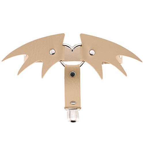 LQH Mujeres de Halloween Punk Alas del corazón de la Correa de Liga de Cuero de imitación Anillo Ajustable del Muslo