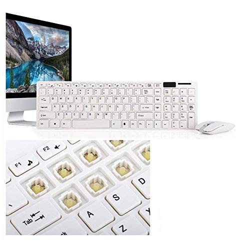 LQH Teclado Teclado Ordinaria ratón Teclado for Juegos de Ordenador ratón Teclado Teclado inalámbrico configurado Diseño Ultrafino Ligero Ultra-Delgado Teclado inalámbrico Negro (Color : White)