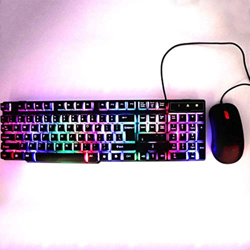 LQH Teclado Teclado Ordinaria ratón Teclado for Juegos de Ordenador Teclado con Cable Ilumina el Teclado configurado diseño Ultra-Delgado Teclado inalámbrico Ligero Ultra-Delgado
