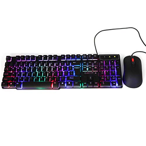 LQH Teclado Teclado Ordinaria ratón Teclado for Juegos de Ordenador Teclado con Cable Ilumina el Teclado configurado diseño Ultra-Delgado Teclado inalámbrico Ligero Ultra-Delgado