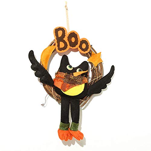 LQH Trick or Treat 1pc Halloween Boo Guirnalda de la Moda espantapájaros Lindo Bird decoración de la Puerta de la Guirnalda Ornamento Colgante del Partido for la decoración casera Crafts (Size : 2)
