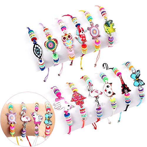 Lrikas Pulsera Niña Pulsera Amistad 12 Piezas Pulsera Unicornio Pulseras de Cuerda Trenzada Brazalete Joyería Niña Regalo de Cumpleaños de Fiesta