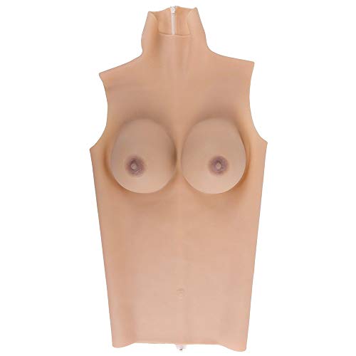 LSHUNYDE Breastforms de Silicona Realista Falso Pechos Cutis Pecho Falso Transgénero Mastectomía, S,Medio,Medio