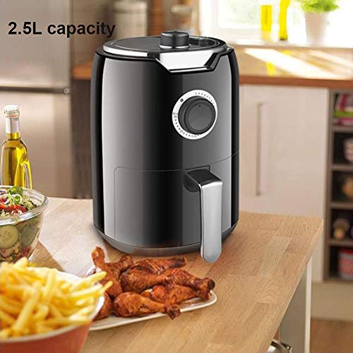 LTLCLZ Freidora De Aire Sin Aceite Cesta Antiadherente 2,5 L Capacidad Selector De Temperatura 80-200°, Apagado Automático 800W