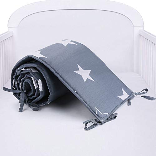 Luchild Protector de Cuna, 210cm Parachoques, Protector Cuna Chichonera para Proteger Bebe y Decorar la Cuna