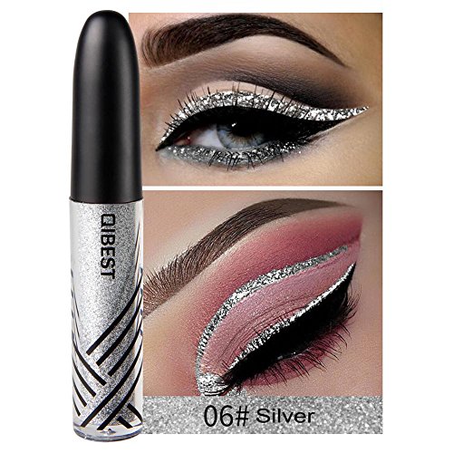 Lucky Family Eyeliner lápiz Purpurina， Multicolor Eyeliner Lentejuelas flashings Agua Densidad Plata Oro metálico Liquid Glitter Eyeliner para Fiestas, Cosplay, Masquerade 13 Colores Opcional