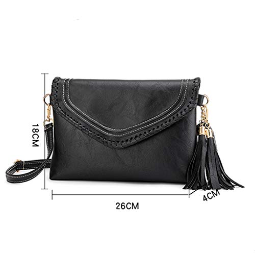 Luckycat bolso Elegante del Bandolera Borla Color del Golpe del diseño Bolso Crossbody del Satchel del Mensajero del Estilo Bolsos Bandolera De Pequeña Piel De Baratos Bolso Hombro Para Mujer Niñas
