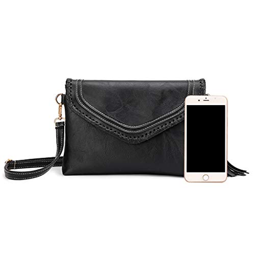 Luckycat bolso Elegante del Bandolera Borla Color del Golpe del diseño Bolso Crossbody del Satchel del Mensajero del Estilo Bolsos Bandolera De Pequeña Piel De Baratos Bolso Hombro Para Mujer Niñas