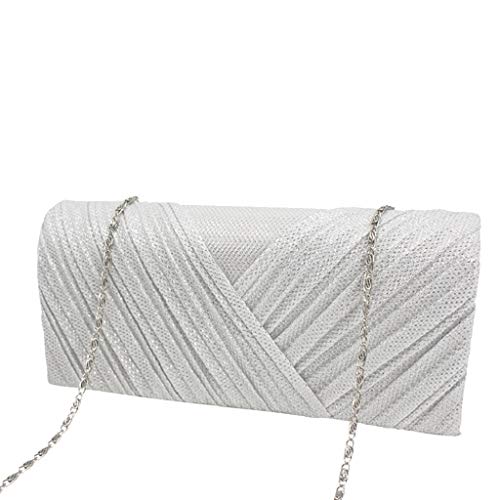 Luckycat Mujeres Bolsa De Noche Elegante Embrague Bolso De Hombro Brillo fiesta para mujer con brillantes Embrague mujer correa de cadena de metal dorado Bolsa vestido fiesta boda para trajes de novia