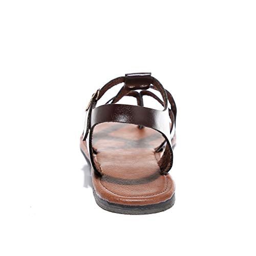 Luckycat Sandalias Mujer Verano 2019 Sandalias Romanas Boca de Pescado Mujer Sandalias Cuña Planas Verano Playa Tobillo Correa Sandalias de Fiesta Casuales Zapatos de Playa