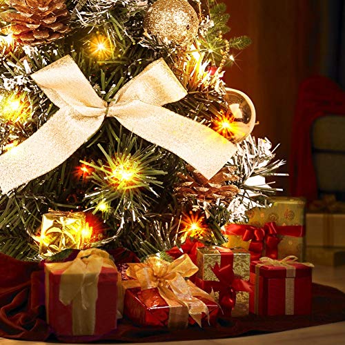 Lucoss 40cm Árbol de Navidad de Mesa,Mini Árbol de Navidad Artificial con Luces LED,Comedor Escritorio de Oficina Pequeñas Decoraciones de árboles de Navidad