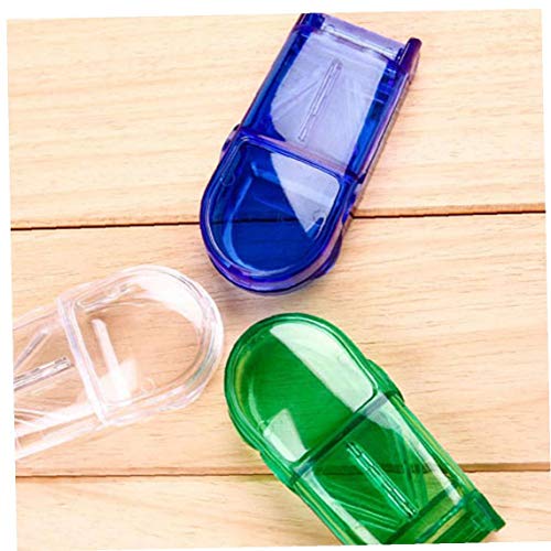lujiaoshout Píldora Cortador plástico Splitter Divisor con diseño ergonómico para el Corte pequeñas píldoras y Pastillas Azules Grandes