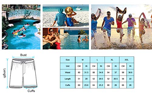 LULABE Men's Shorts Swim Beach Trunk Summer Nature View Mountain Lake Fit,Size:XL