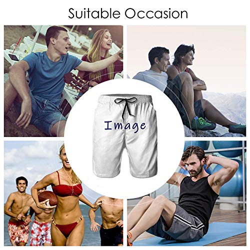 LULABE Men's Shorts Swim Beach Trunk Summer Nature View Mountain Lake Fit,Size:XL