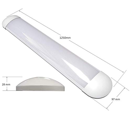 Luminaria LED PLUS. Doble potencia 120 cm. Color Blanco Neutro (4500K). Tubo led integrado T8 72w. 6800 Lumenes. Lampara led slim.
