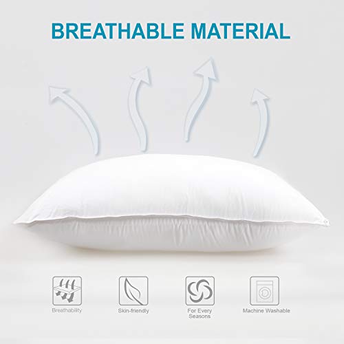 Lunvon Almohada Viscoelástica - Almohada de Espuma de Memoria de Altura Ajustable, 71 x 51 cm, Gel Disipador del Calor, Funda de Almohada Desmontable, Blanco