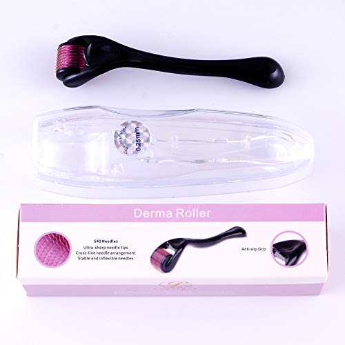 LUOLLOVE Dermaroller Facial 0.25mm 540 Rodillo Micro Agujas Titanio para Cuidado de la Piel Mesoterapia,Reducir la Hiperpigmentación,Reducir Ojo Líneas Finas, Crecimiento del Cabello