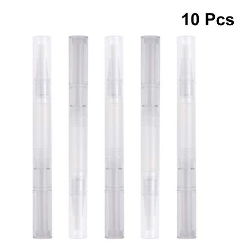 Lurrose 10 unids 3 ml Transparentes Twist Plumas Pluma de Aceite de Uñas Multifunción Recargable Envase Cosmético