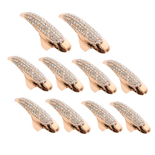 Lurrose 10 unids clavo falso estilo gótico punky talon garra pata anillos de dedo decoración cosplay (3 tamaños)