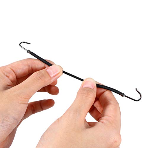 Lurrose 12 Unids Elástico Cola de Caballo Gancho de Pelo Gancho de Lazo Cola de Caballo Accesorios para el Cabello para las Mujeres (Negro)