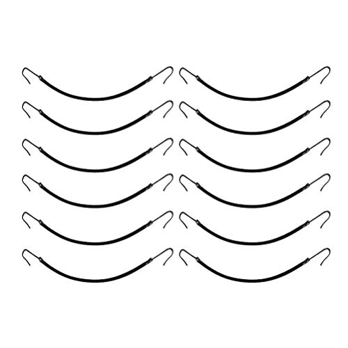 Lurrose 12 Unids Elástico Cola de Caballo Gancho de Pelo Gancho de Lazo Cola de Caballo Accesorios para el Cabello para las Mujeres (Negro)