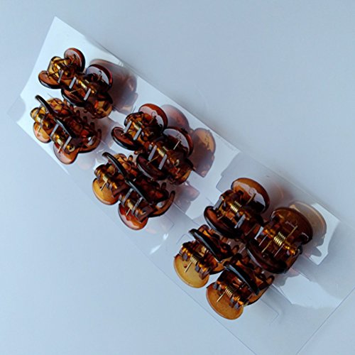 Lurrose 24 unids Mini plástico garra del pelo antideslizante agarre clips de la mandíbula del pelo pequeño marrón negro abrazadera de pelo de larga duración duradera pinza de pelo