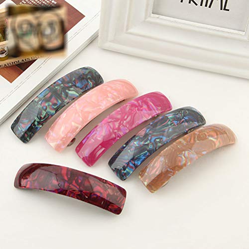 Lurrose 6 piezas cuadrados pasadores de pelo Barrette francés Jade Spring Barrette pasadores de pelo para mujer niña