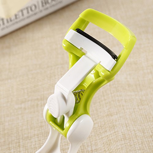 Lurrose Mini extensión de pelo pestañas rizador herramientas de maquillaje de titular de plástico (blanco)