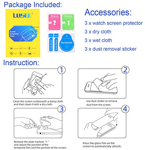 Lusee 3 Piezas Protector de Pantalla para Polar M400 / Polar M430 Cristal Vidrio Templado [Dureza 9H] [Alta Definición] Resistente a los arañazos/Anti-Huellas 2.5D Borde Curvo Protector de Pantalla