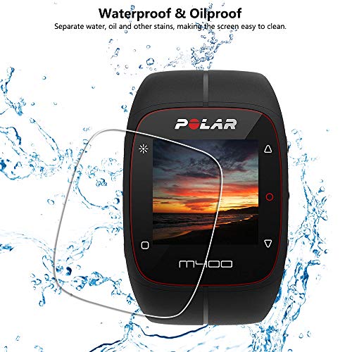 Lusee 3 Piezas Protector de Pantalla para Polar M430 / Polar M400 Cristal Vidrio Templado [Dureza 9H] [Alta Definición] Resistente a los arañazos/Anti-Huellas 2.5D Borde Curvo Protector de Pantalla