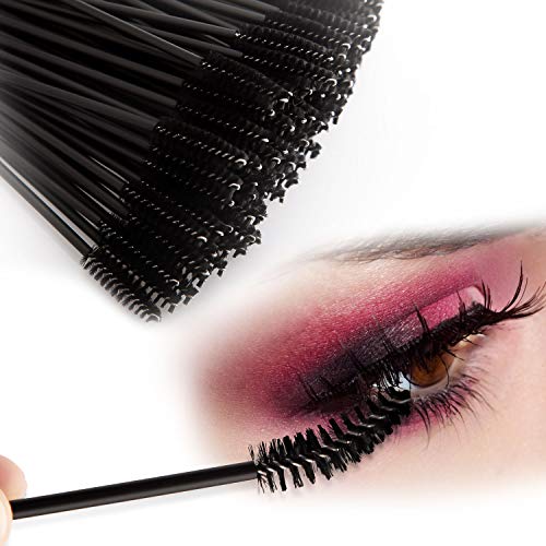 LUTER 400 Piezas Aplicadores De Maquillaje Desechables Incluidas 200 Piezas De Varitas De Rímel y 200 Piezas De Aplicadores De Labios Kit De Pestañas y Pinceles - Negro, Blanco