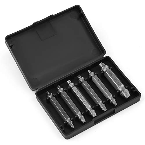 LUTER 6 Piezas Juego De Extractor De Tornillos, Juego De Extractor De Tornillos Dañados, Para Electrodomésticos, Automóviles, Máquinas, Pomos De Puertas - HSS 4341, Dureza 63-65 HRC
