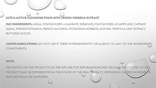 Luxury BIO Cosmetics - Espuma limpiadora ultra activa con verbena de limón - limpieza profunda - tipos de piel: normal, mixta, grasa (100 ml)