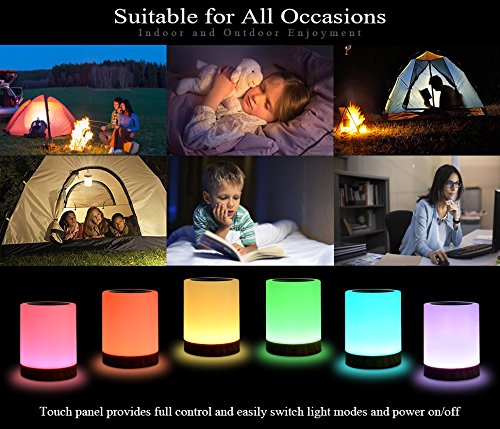Luz de noche, lámpara de noche Smart Touch (Luz blanca cálida regulable de 3 niveles y seis colores que cambian de color RGB) Vendido por LiKe smart y gestionado por Amazon.