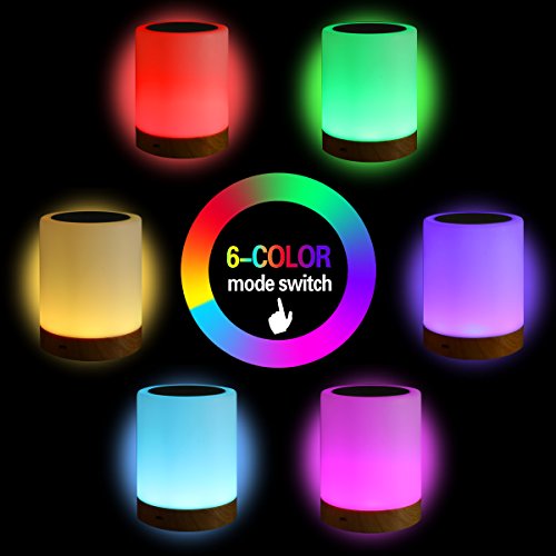 Luz de noche, lámpara de noche Smart Touch (Luz blanca cálida regulable de 3 niveles y seis colores que cambian de color RGB) Vendido por LiKe smart y gestionado por Amazon.