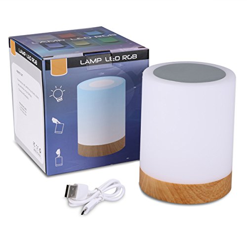 Luz de noche, lámpara de noche Smart Touch (Luz blanca cálida regulable de 3 niveles y seis colores que cambian de color RGB) Vendido por LiKe smart y gestionado por Amazon.