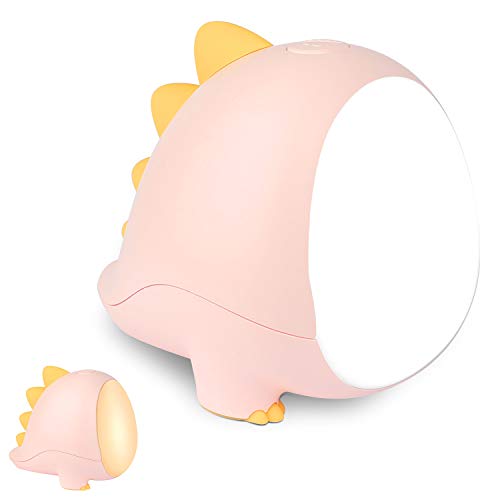 Luz de Noche para niños,Linda Lámpara de Guardería para Niños con Luz Cálida/ría Brillo Función de Temporizador Ajustable para Niños Adultos Habitación de Bebé,Dormitorio,Salas de estar,Camping(Rosa)