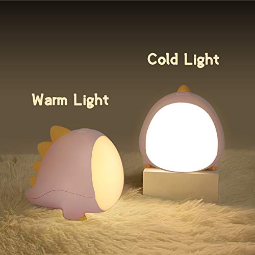 Luz de Noche para niños,Linda Lámpara de Guardería para Niños con Luz Cálida/ría Brillo Función de Temporizador Ajustable para Niños Adultos Habitación de Bebé,Dormitorio,Salas de estar,Camping(Rosa)