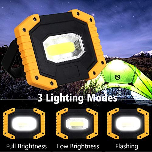 Luz de Trabajo LED Recargable, T-SUN Luz de Inundación Portátil 30W, 3 Modos, Foco LED Recargable Para la Reparación de Automóviles, Camping, Luces de Seguridad de Emergencia.(Batería Incluida)
