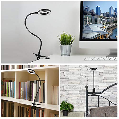 Luz Lectura, Infankey 24LED Flexo Led Escritorio con 3 Colores & 10 Niveles de Brillo, 360 Flexible, Protección para Los ojos, USB Lámpara Pinza para Cama, Lectores Noche, E-Reader