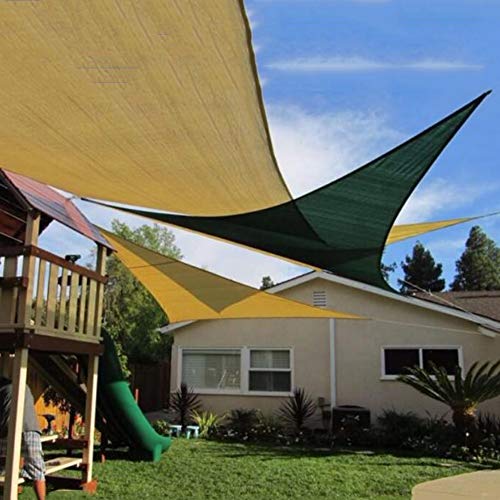 LXHONG-Malla Sombra De Red Diseño De Triángulo Anti-Ultravioleta Cifrado Tejido Jardín Máscara De Sombra Protector Solar, 2 Colores, 3 Tallas (Color : Green3x3x3m)