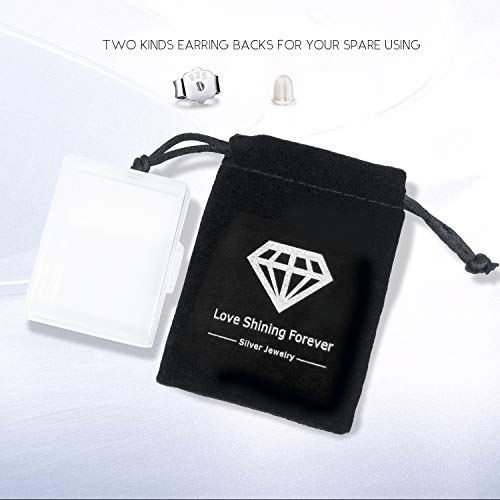 Lydreewam Pendientes aro Colgantes De Letra D Plata de Ley 925 con 3A circonia cúbica para Mujer, diámetro 20mm (una pieza, no un par)