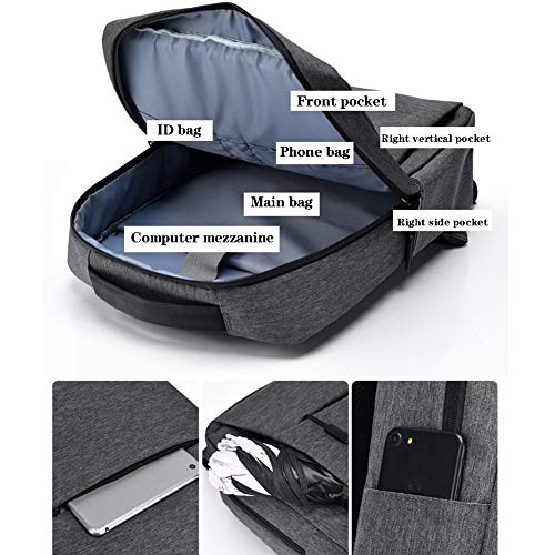 Lzww Mochila para Portátil Mochila de Negocios Antirrobo con Puerto de Carga USB, Impermeable para Hombres Mujeres Regalos Se Adapta a Portátiles de 15,6 Pulgadas,Blanco